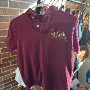 Classic Fit Triple-Pony Mesh Polo Shirt Size Medium